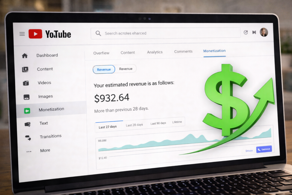 YouTube monetization and earnings growth.