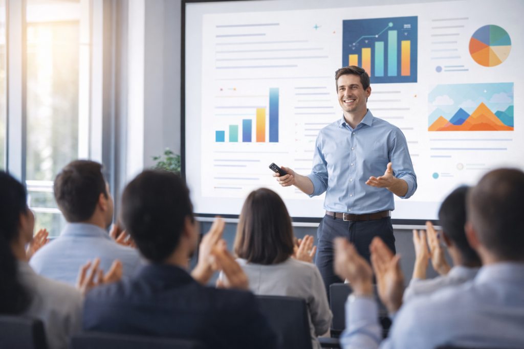 Successful presentation delivered using AI tools