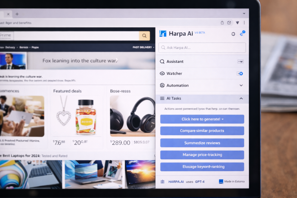 Harpa AI Chrome Extension automation