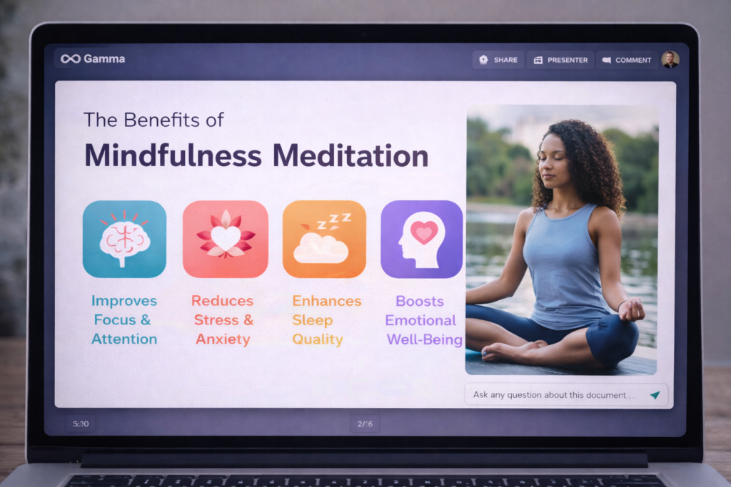Creating presentations with Gamma AI.