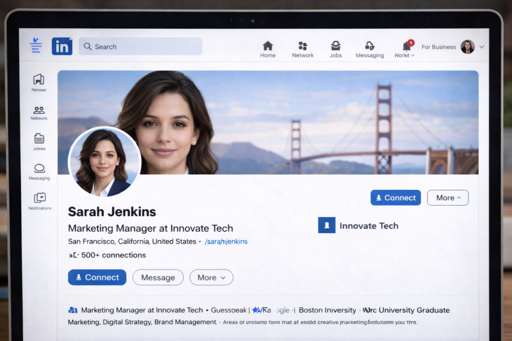 Perfect LinkedIn profile picture generated by AI.