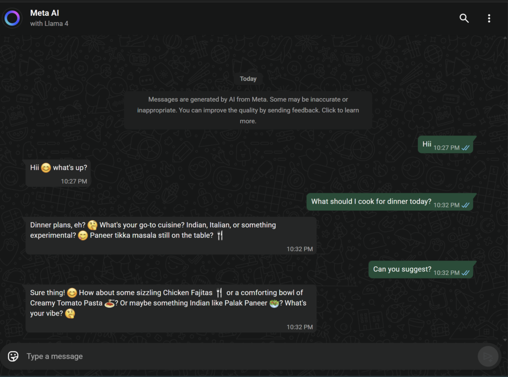Chatting with WhatsApp AI