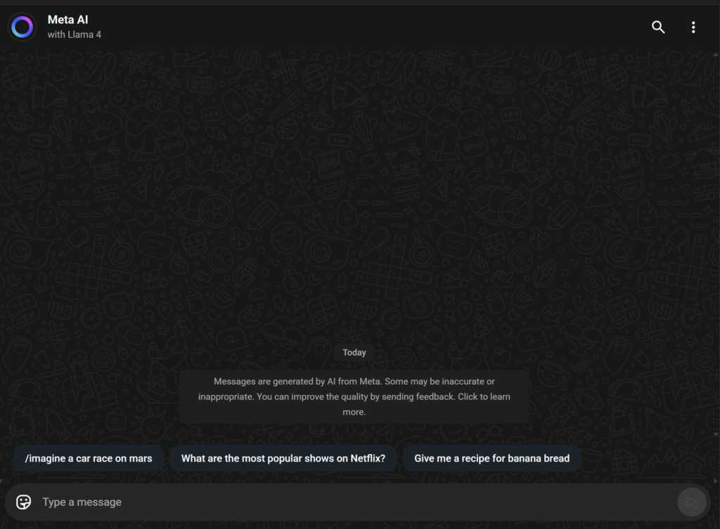 WhatsApp AI features Meta AI blue circle icon 2026.