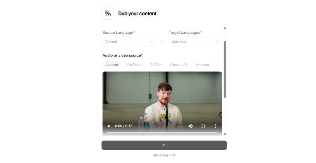 ElevenLabs free AI video dubbing tool.