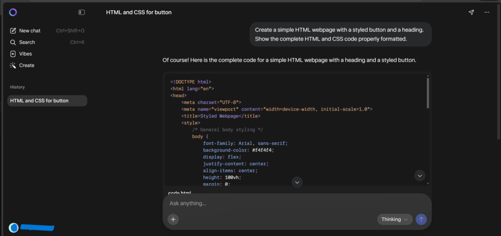 Meta AI coding capabilities and debugging features.